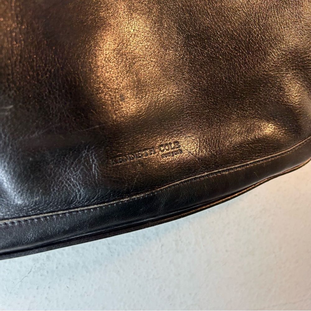 KENNETH COLE REACTION womans handbag black silver leather modern gothcore y2k - Picture 2 of 15